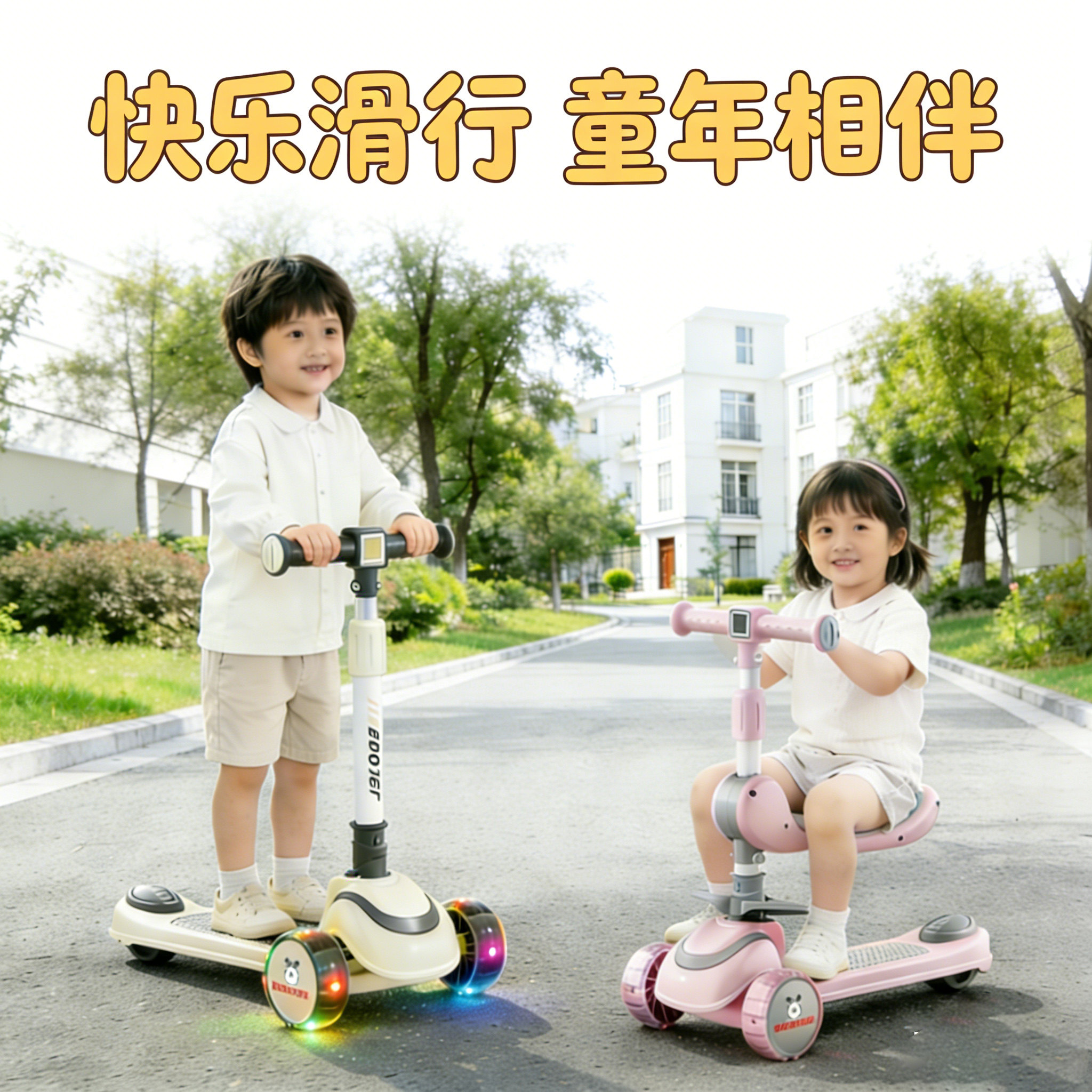 滑板车1到3岁儿童款女孩生日礼物2026新款平衡滑板车二合一防侧翻