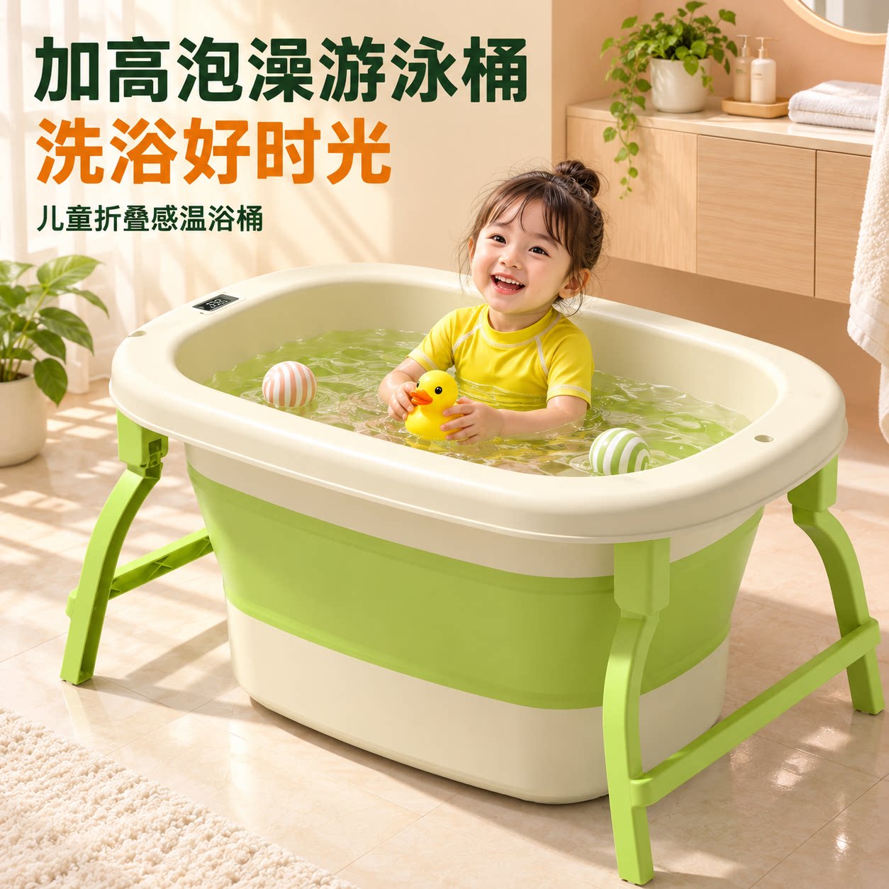 宝宝浴桶泡澡家用折叠加厚沐浴桶