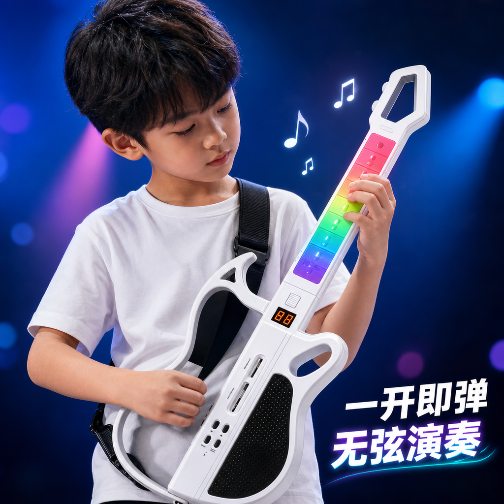 吉他儿童玩具男孩迷你可弹奏智能无弦电子吉他初学者小孩子礼物女