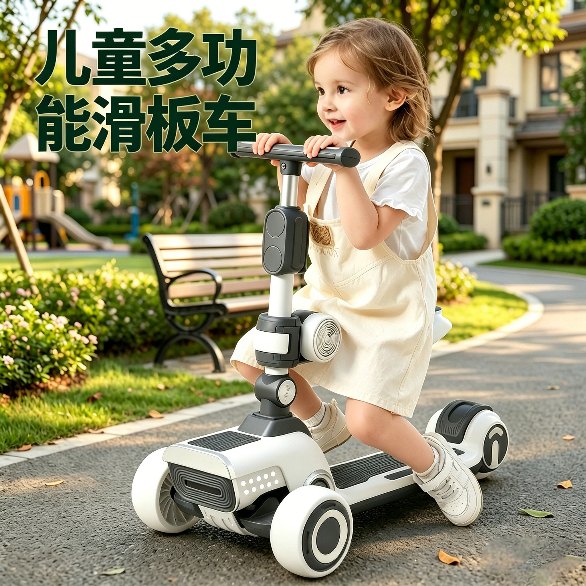 儿童滑板车3到6到12岁可转弯电动可坐可骑平衡踏板多功能2026新款