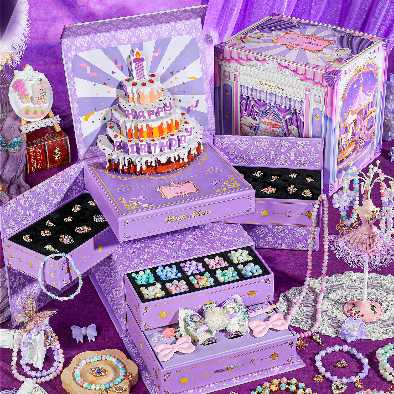 【送礼袋】女孩音乐蛋糕串珠礼盒