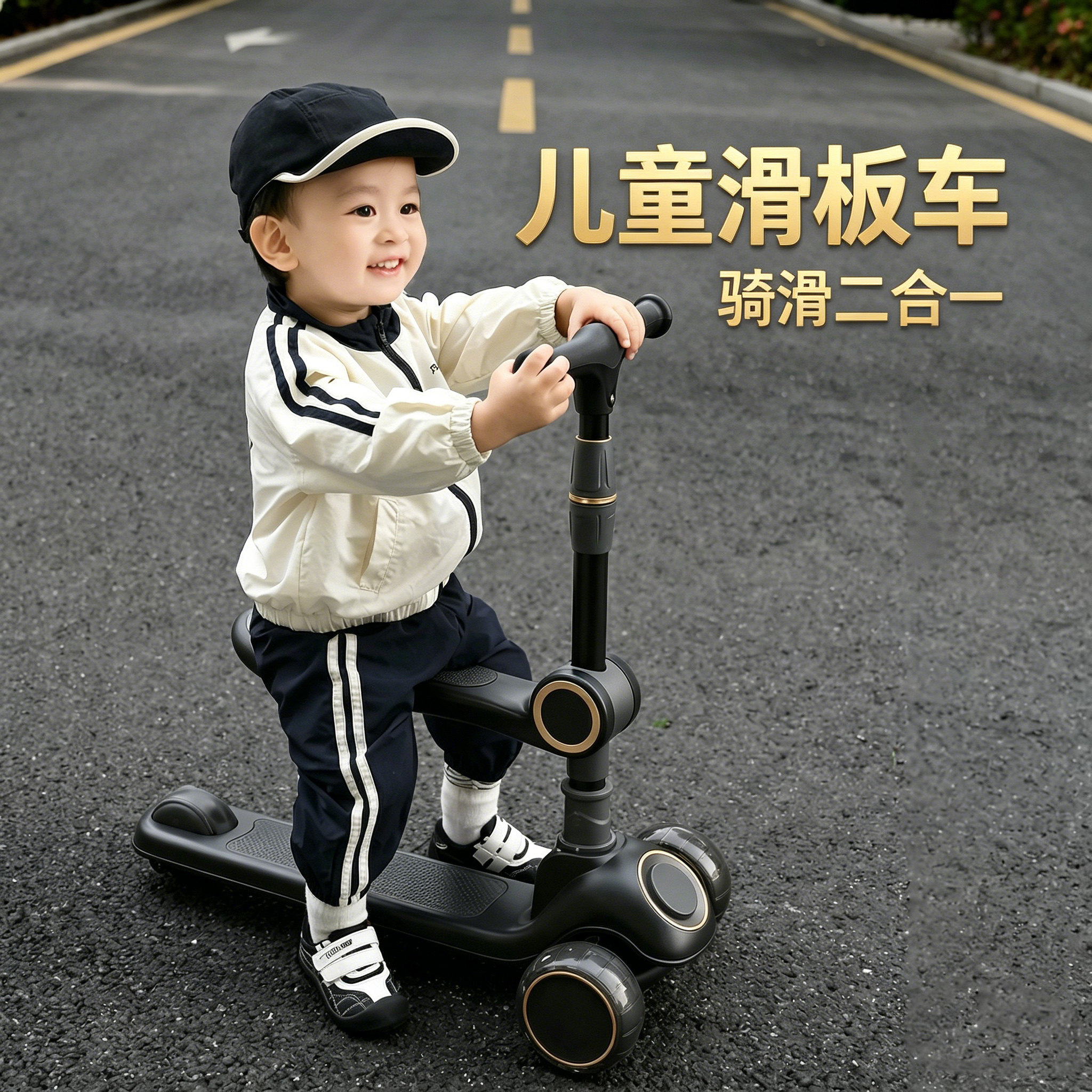 儿童滑板车3到6岁可转弯二合一防侧翻滑滑车2026新款女孩子高品质