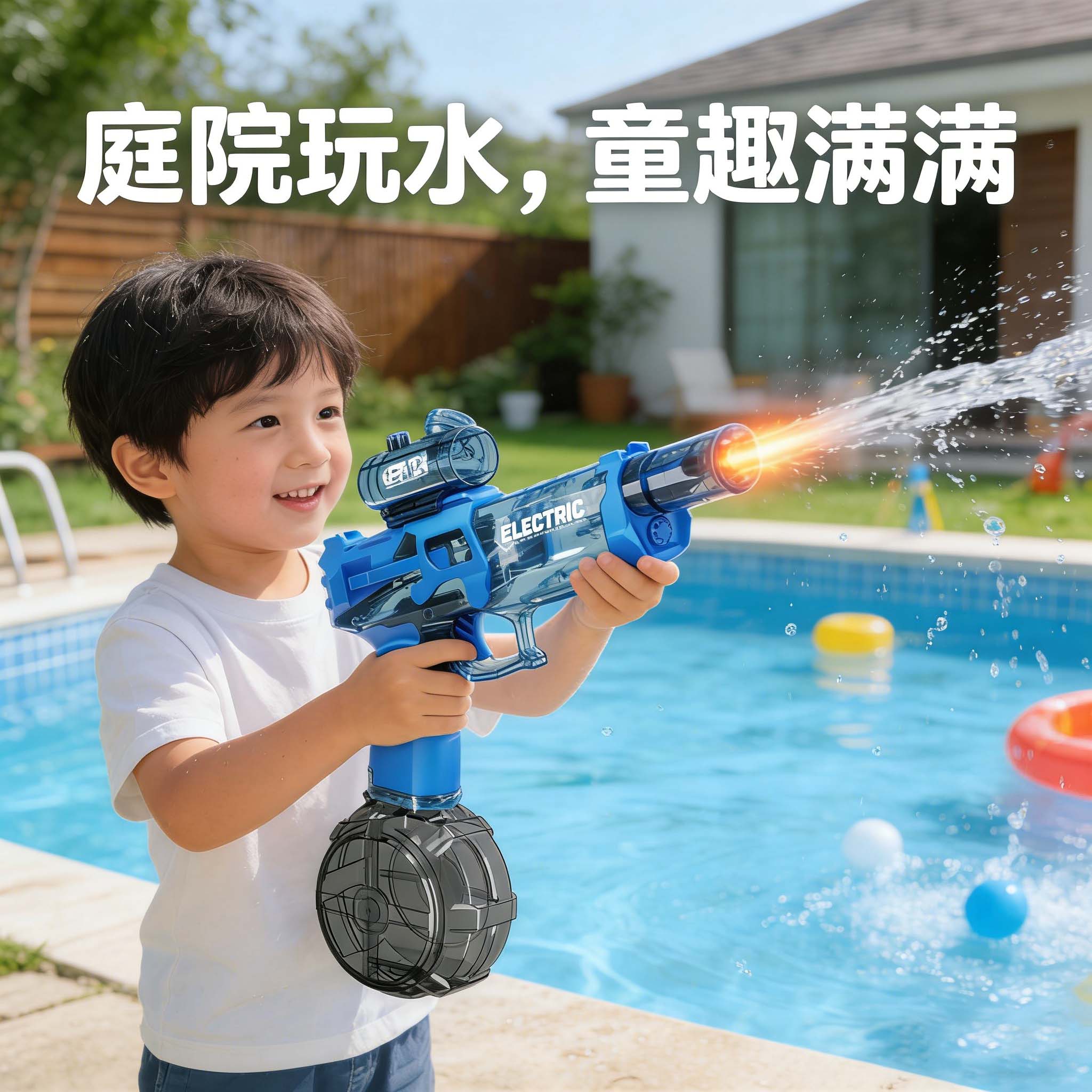 电动连发水枪大容量儿童戏水玩具