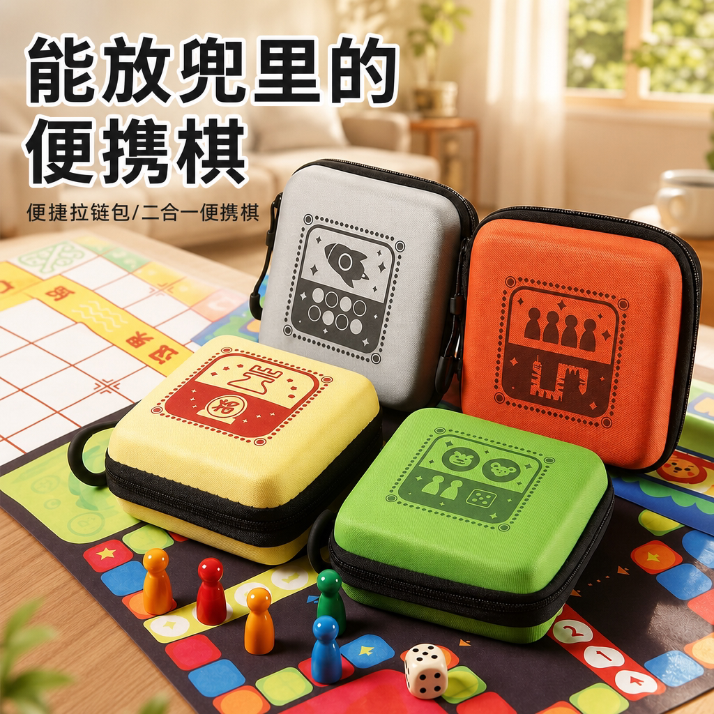 儿童桌游便携口袋玩具棋类益智力飞行棋蛇棋冒险棋五子棋跳棋游戏