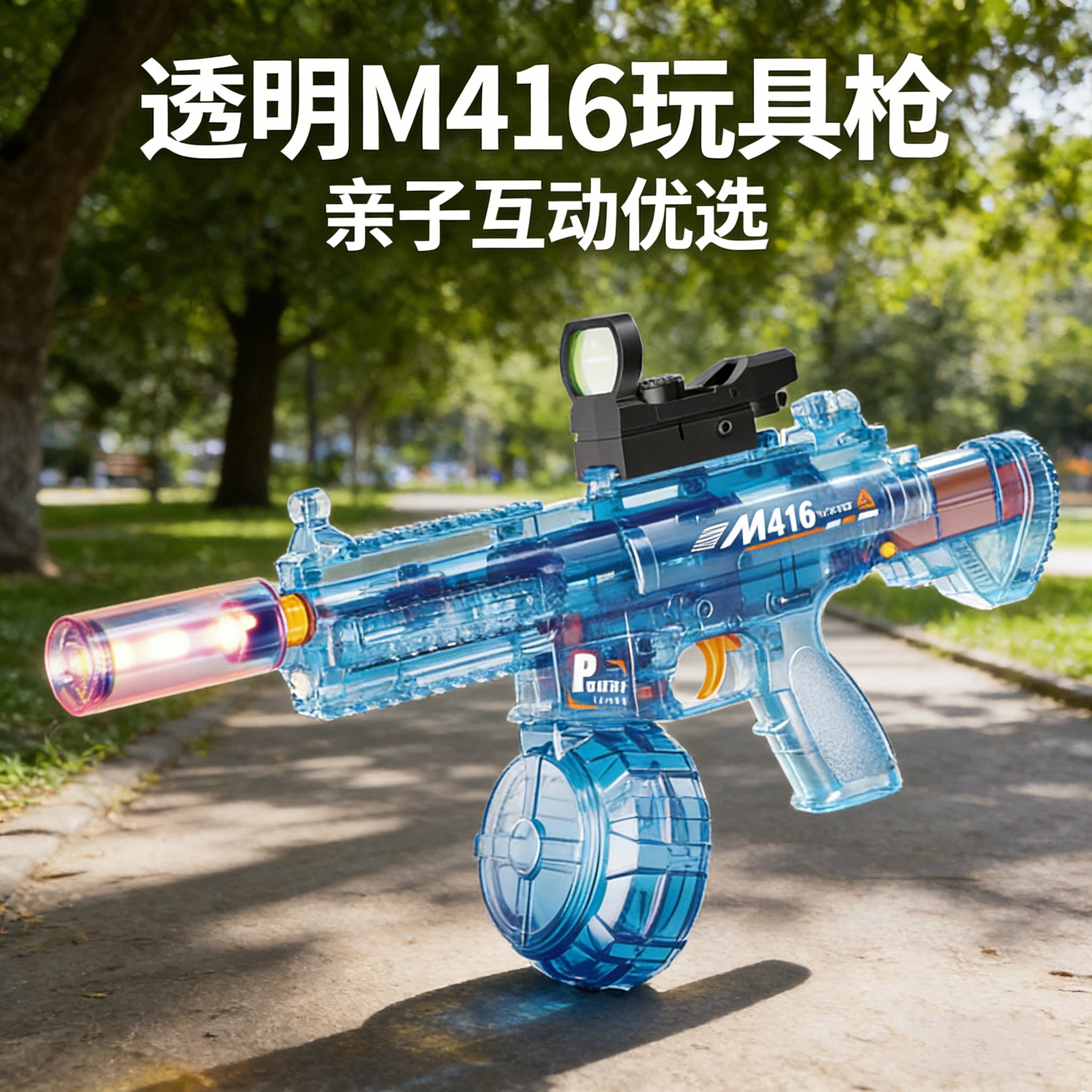 电动连发水枪玩具儿童喷水枪m416黑科技自动吸水2026新款漂流装备