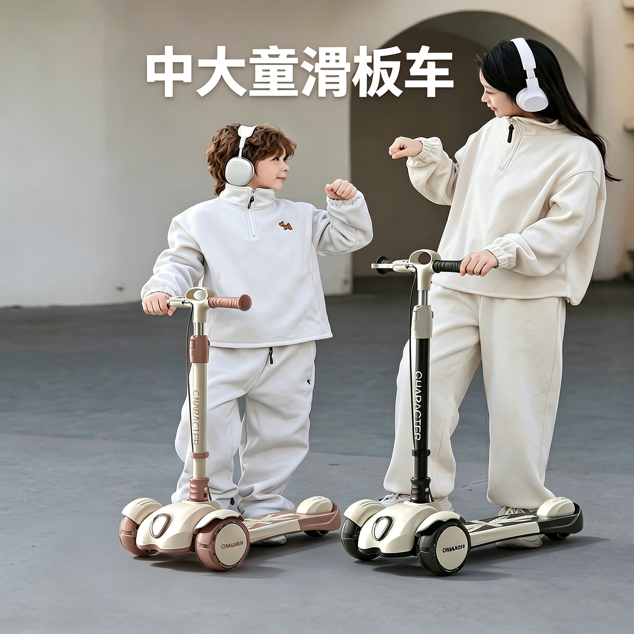 滑板车儿童3到6岁三合一可坐可骑6到12岁2026新款三轮平衡可转弯