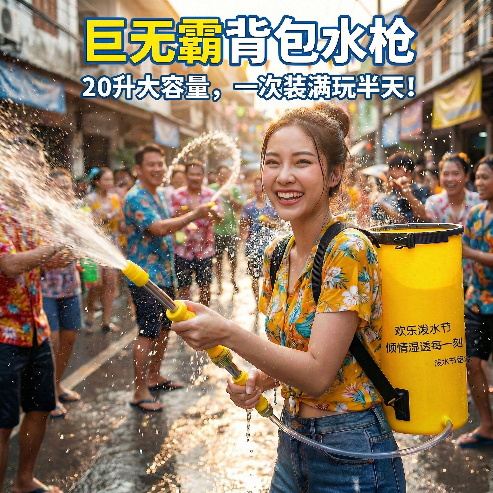 夏日泼水节背包式强力远射水枪