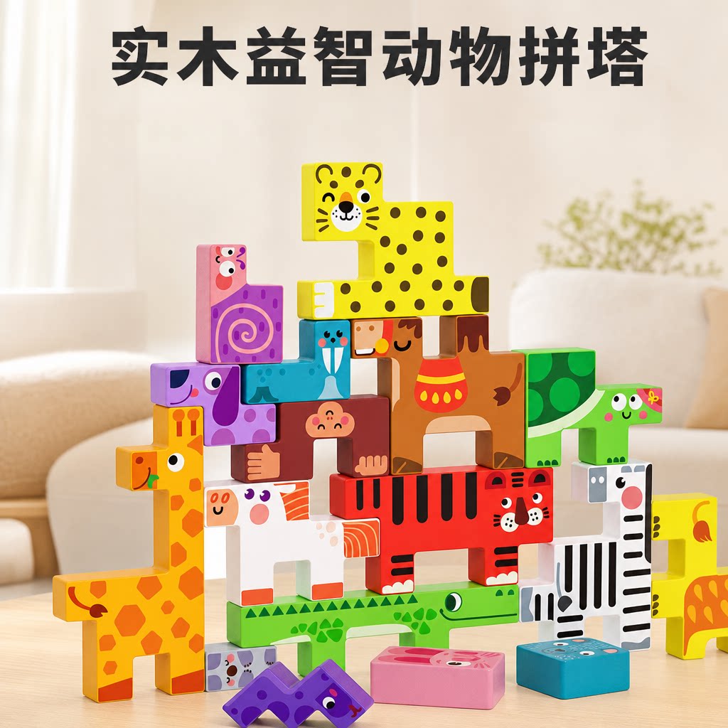 儿童益智平衡叠叠乐高塔图片