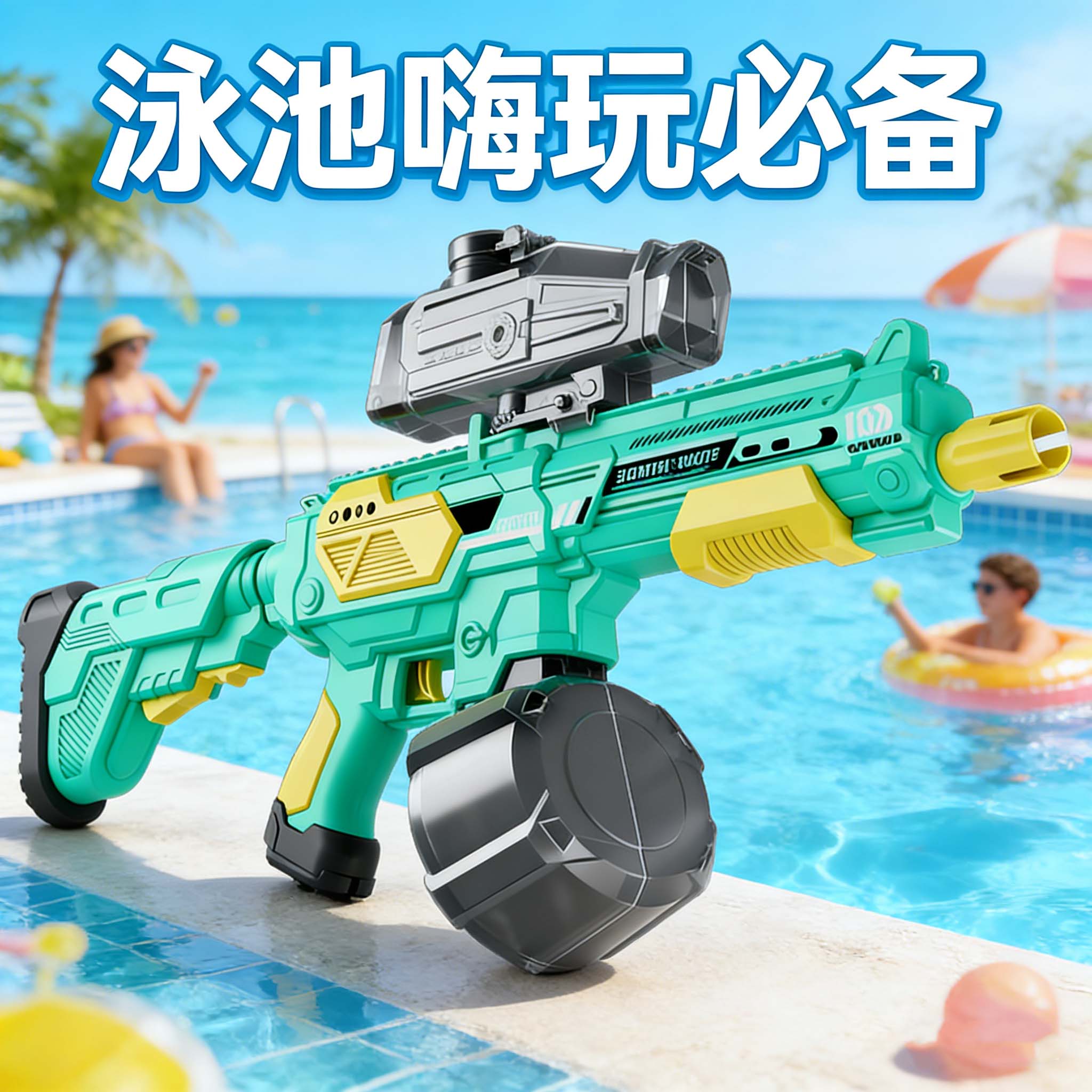 高压电动水枪远射儿童打水仗玩具