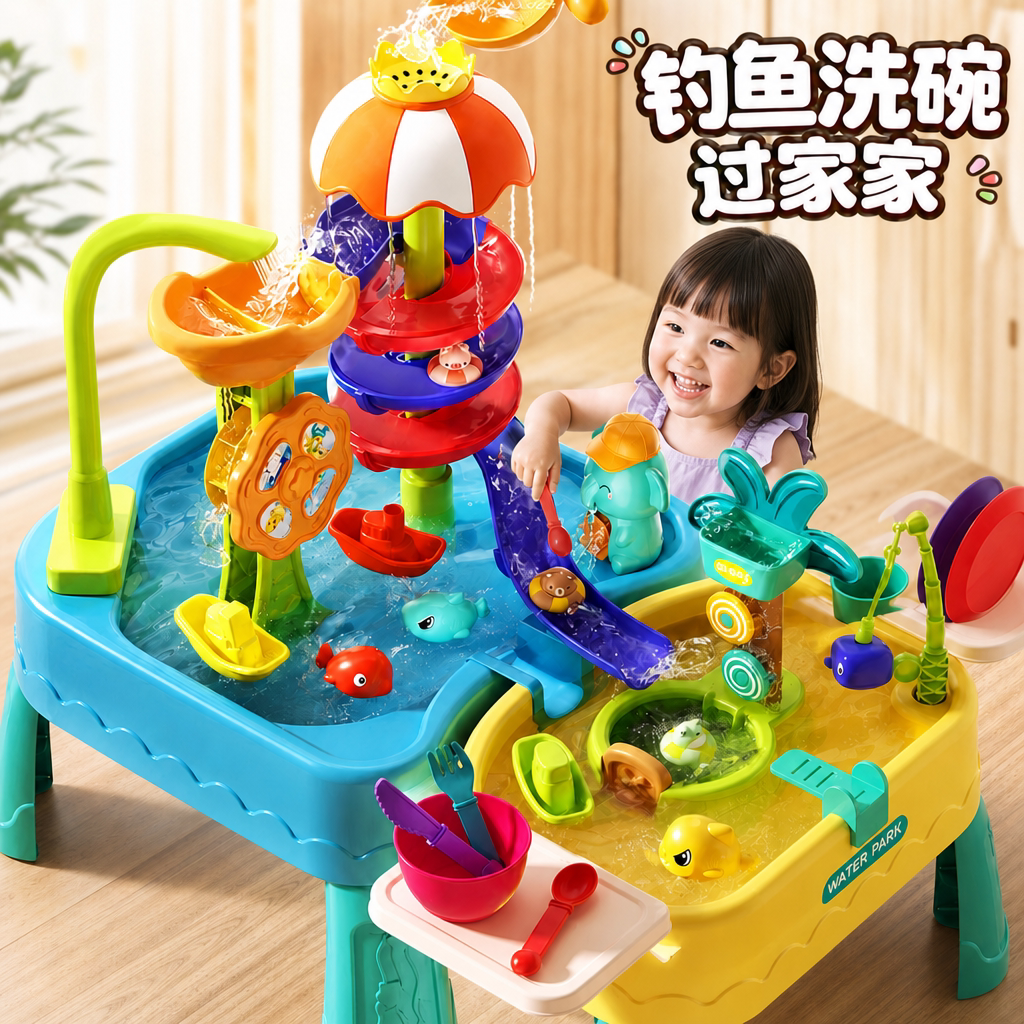 宝宝过家家钓鱼洗碗机二合一戏水
