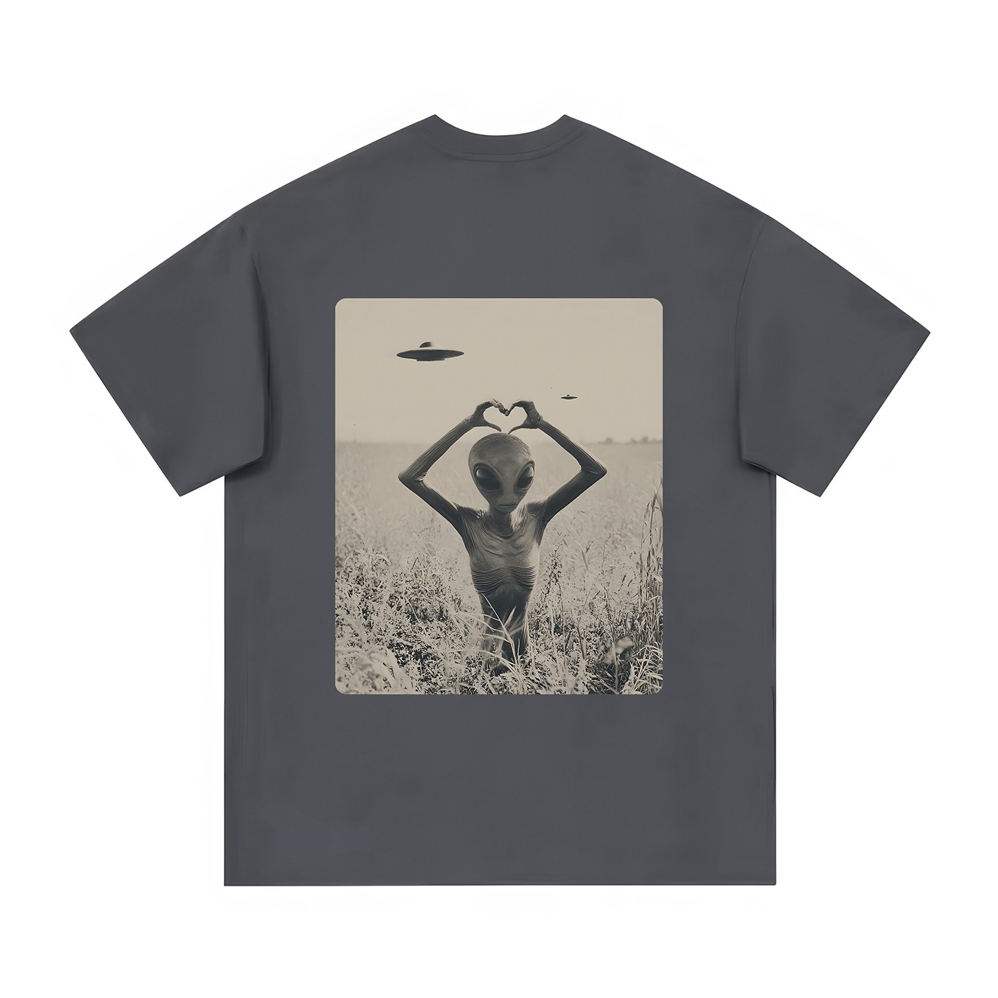 26SS恶搞ufo外星人宽松重磅 美式纯棉短袖t恤 男女情侣潮奢高级感