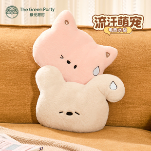 TheGreenParty小熊电热水袋女生2025款 暖手宝居家宿舍暖水袋 冬季