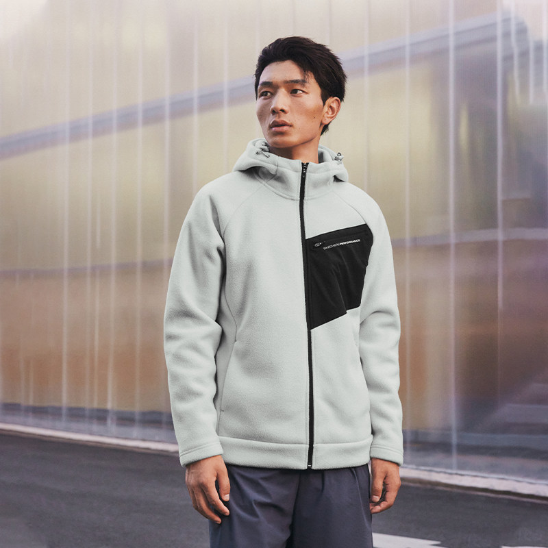 斯凯奇冬季男子摇粒绒外套保温柔软舒适亲肤简约时尚百搭连帽上衣,运动服/休闲服装,运动茄克/外套,淘宝优惠券,粉丝福利购,淘宝优惠卷