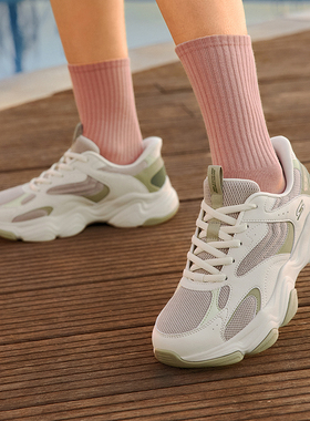 斯凯奇闪穿鞋云朵泡芙老爹鞋男女同款厚底缓震增高运动鞋潮流百搭