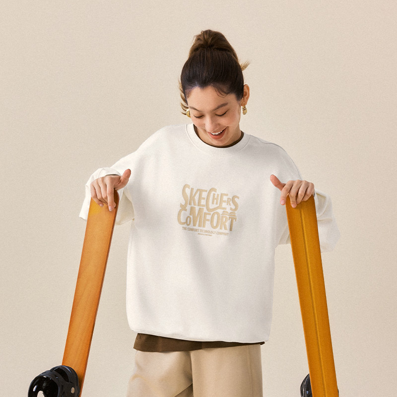 斯凯奇卫衣新品2026春季女款男士外套头衫圆领长袖宽松舒适运动服