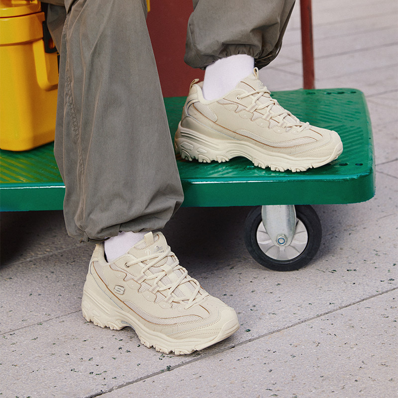 斯凯奇加绒保暖老爹鞋男女款舒适休闲运动鞋冬季熊猫鞋时尚潮流