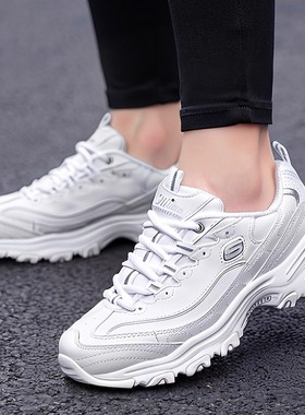 斯凯奇旗舰店女鞋2025春夏季厚底增高小白鞋休闲熊猫老爹鞋11931