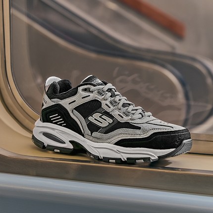 Skechers斯凯奇2024新款秋冬男复古老爹鞋厚底增高加绒保暖休闲鞋