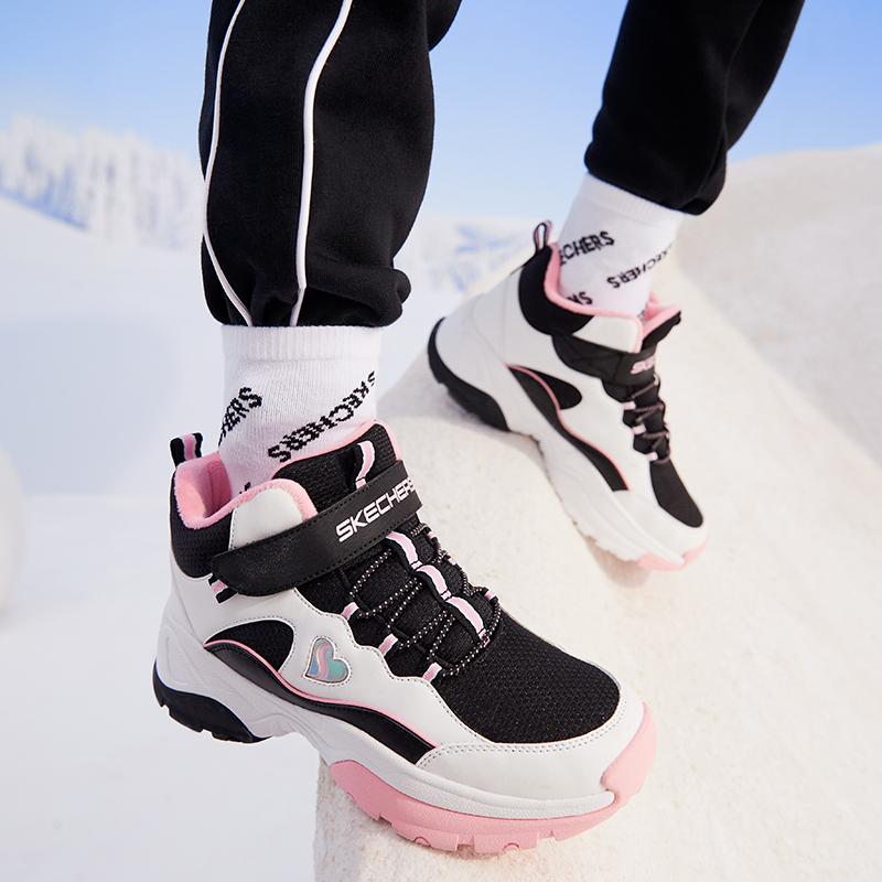 Skechers斯凯奇女童夏季新款时尚复古加绒棉鞋休闲运动鞋302527L