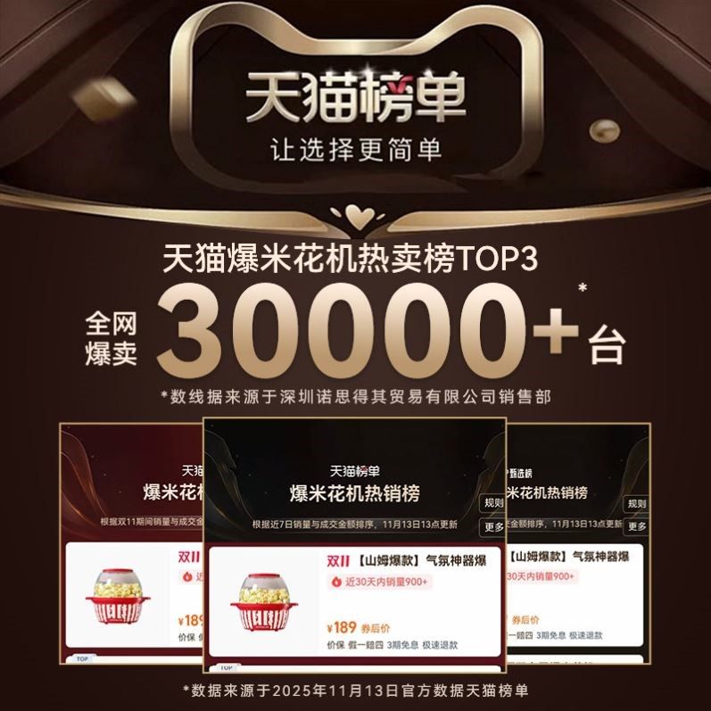 山姆爆米花机家用小型全自动迷你机器油糖低脂亲子儿童过新年礼物,厨房电器,爆米花机,淘宝优惠券,粉丝福利购,淘宝优惠卷