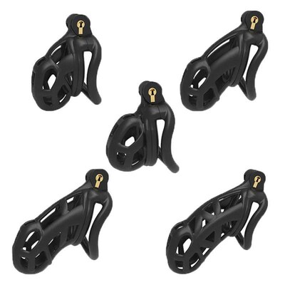 Resin Male Chastity Device Cobra Cock Cage With 4 Penis Cock