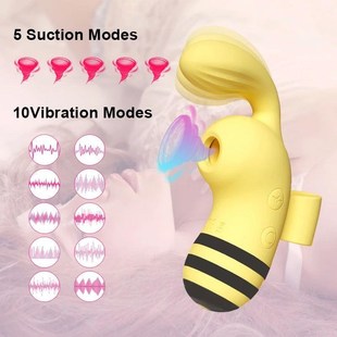 2in1 Clitoris Sucker Finger Vibrator Oral Nipple Stimulator