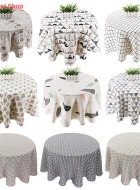Japan Style Tablecloth Cotton Linen Round Table Cloth Nordic