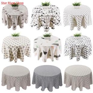 Japan Style Tablecloth Cotton Linen Round Table Cloth Nordic