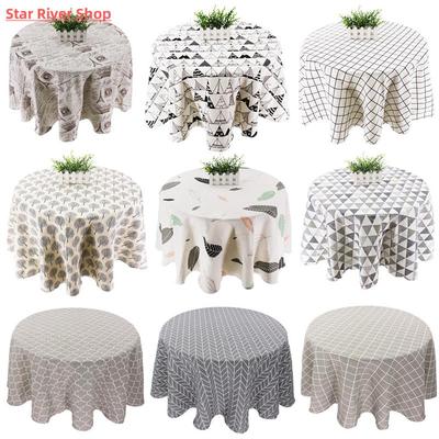 Japan Style Tablecloth Cotton Linen Round Table Cloth Nordic