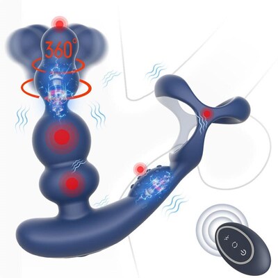 Male Prostate Massager Vibrator 360 Rotate Anal Plugs Mastur
