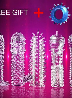 Penis Sleeve Reusable Condoms Delay Ejaculation Sex Toys for