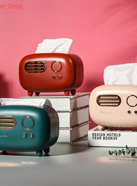 Retro Radio Model Tissue Box Desktop Paper Holder Vintage Di