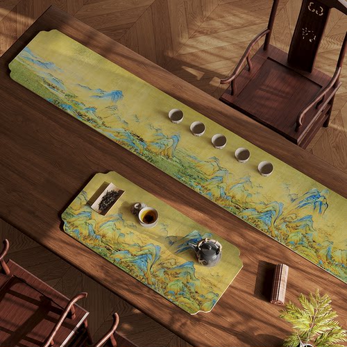 【爆款】新中式禅意吸水免洗桌旗