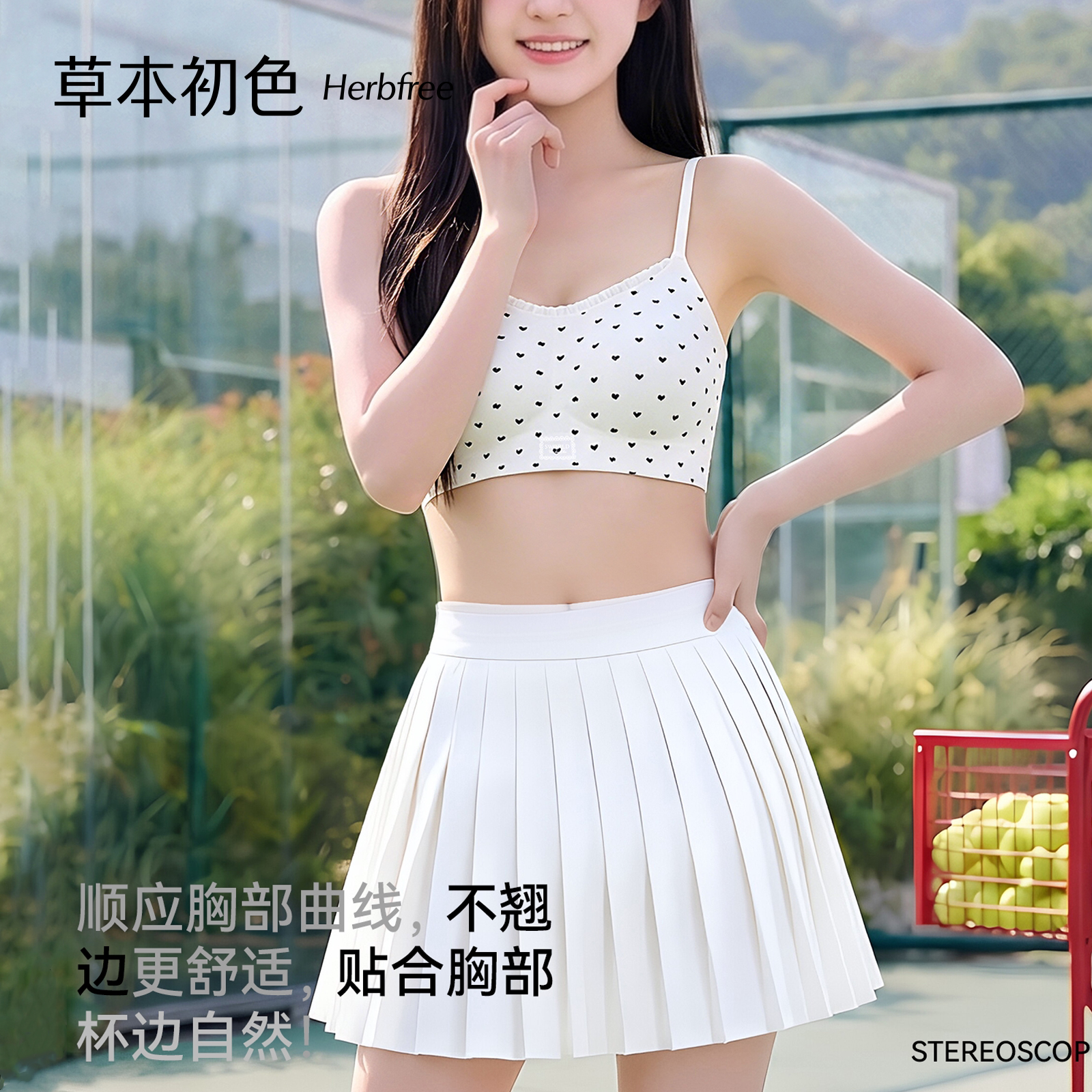 草本初色内衣女发育期2026新款无钢圈软支撑初高中学生少女文胸罩