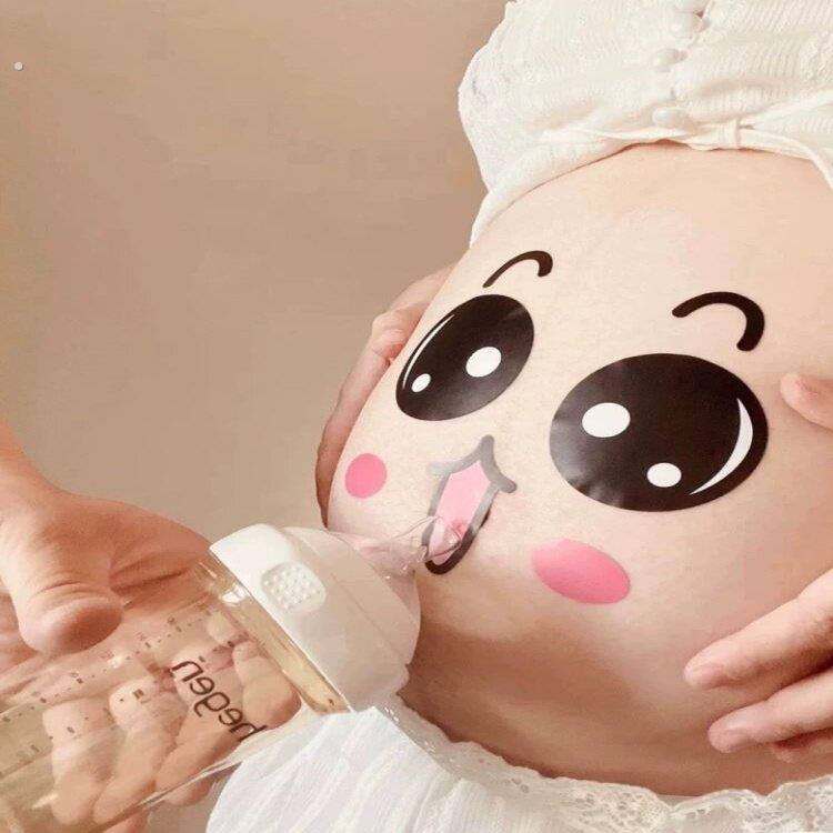 孕妇居家拍照道具照肚皮贴孕妇肚子贴纸怀孕肚脐贴画照相馆写真新