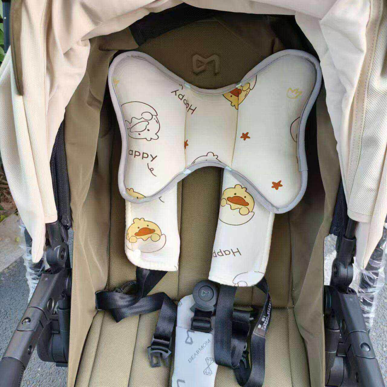 婴儿推车通用蝴蝶枕防偏头定型枕头遛娃神器护颈靠枕四季冰丝凉枕