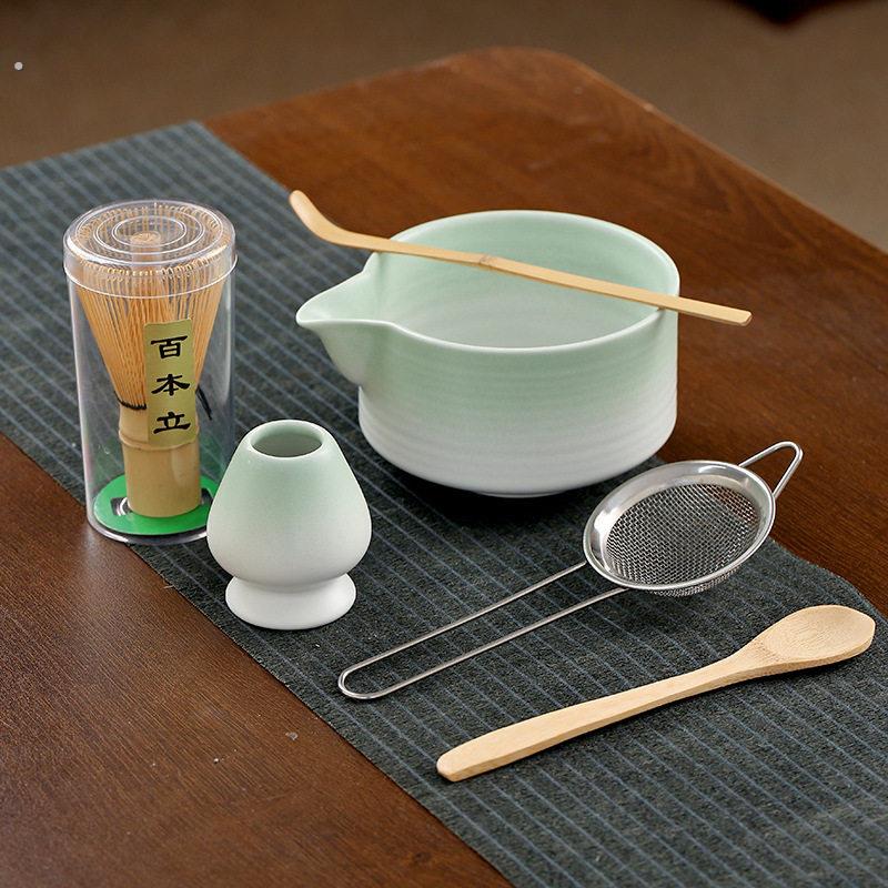 复古窑变陶瓷日式抹茶器套装打蛋器工具茶筅茶刷宋代点茶用具组合