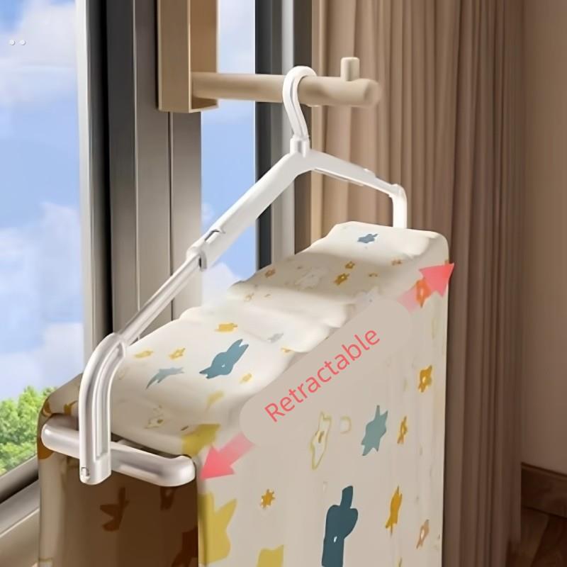 大衣架晒被子床单专用可伸缩杆加长大号家用阳台晾晒被套浴巾神器