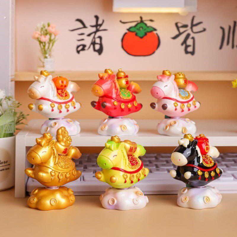 马年车载摆件财马摆设内饰创意车发财新年装饰品装饰内生肖汽车