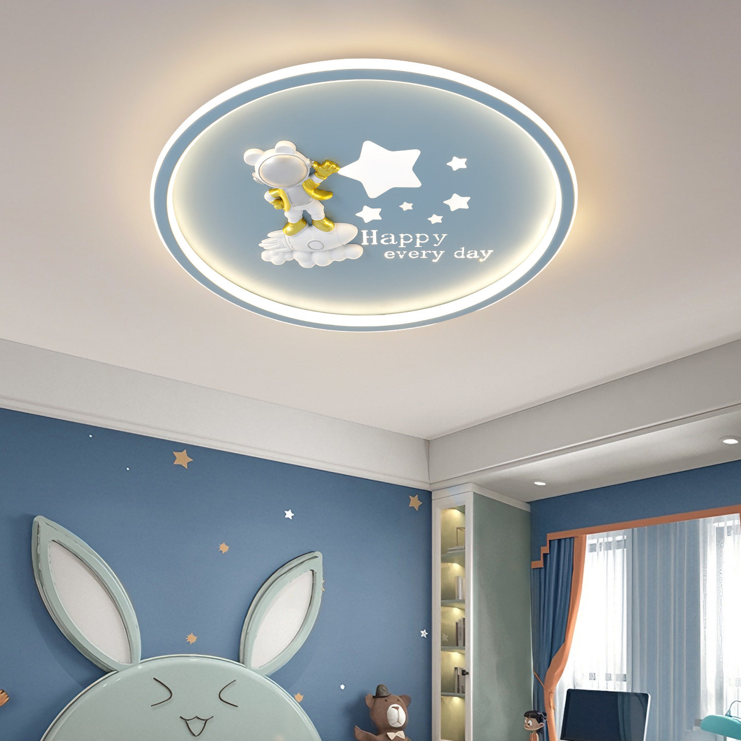 全光谱儿童房LED吸顶灯创意卡通男孩女孩宇航员公主卧室房间灯具