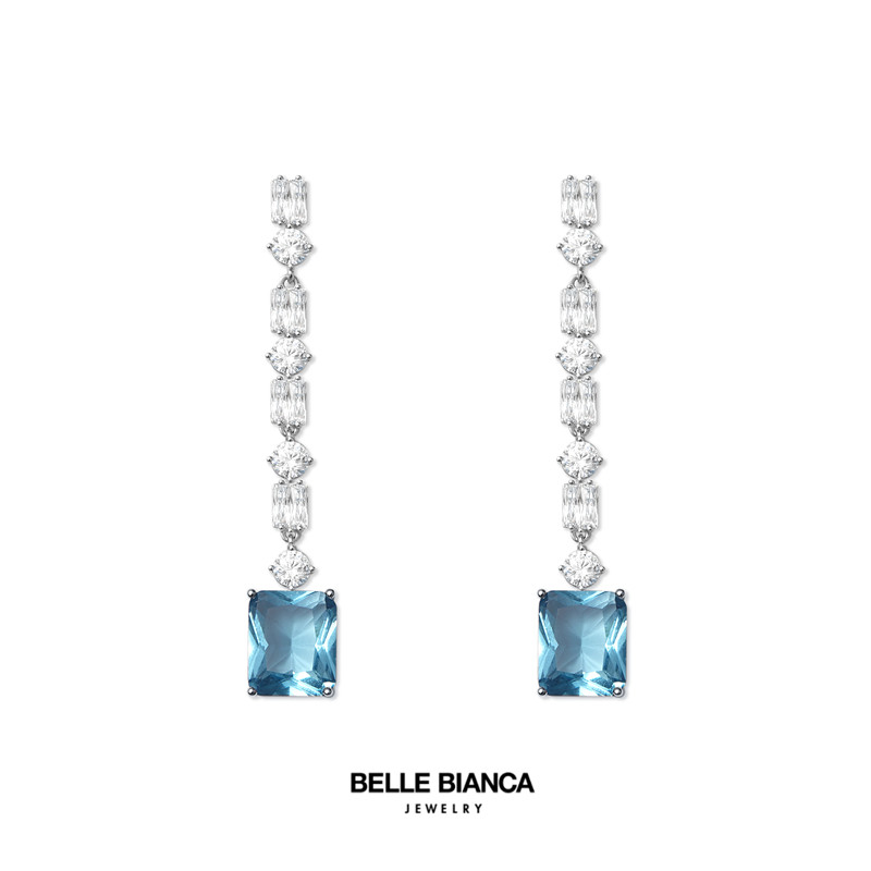 环 甜心流苏方钻耳饰