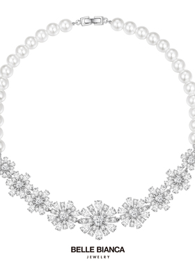 勿上架 BELLEBIANCA设计师品牌 圣诞雪花珍珠锆石项链  轻奢气