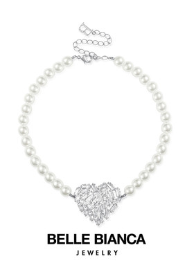 爱心珍珠BELLEBIANCA锁骨链锆石