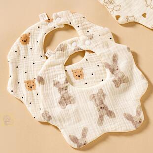 口水巾婴儿男孩婴儿纱布围嘴纯棉a类口水巾宝宝新生儿围兜男女春