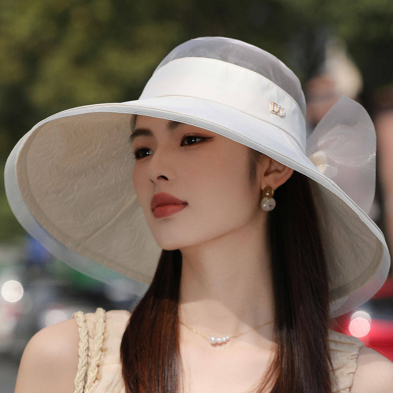 女士太阳帽防紫外线可折叠夏季韩版潮透气遮阳沙滩晒女凉帽大沿子