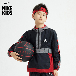 Nike耐克童装AIR JORDAN儿童工装网眼梭织夹克24早秋男童上衣外套
