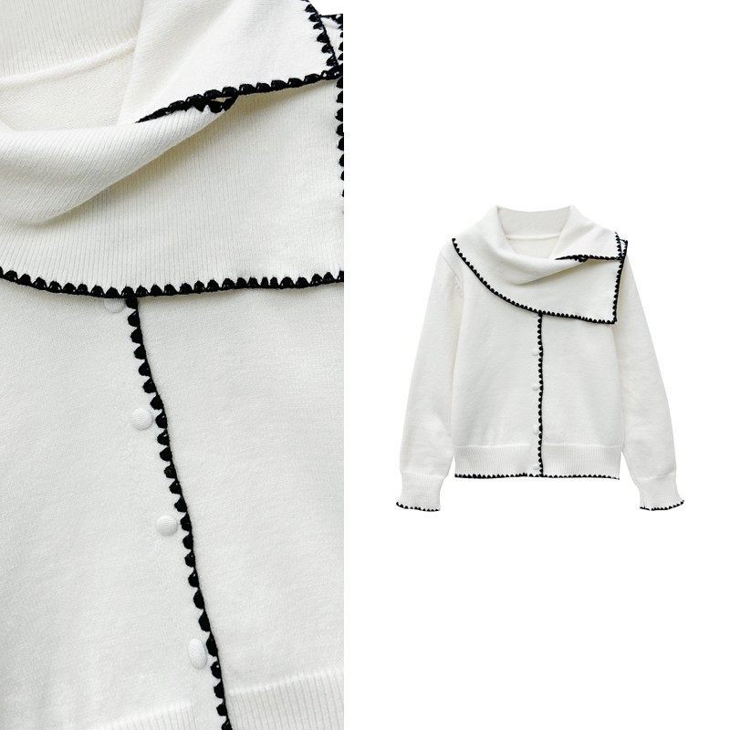 【玉米专享】不规则复古翻领 围巾氛围感针织开衫毛衣女,女装/女士精品,旗袍,淘宝优惠券,粉丝福利购,淘宝优惠卷