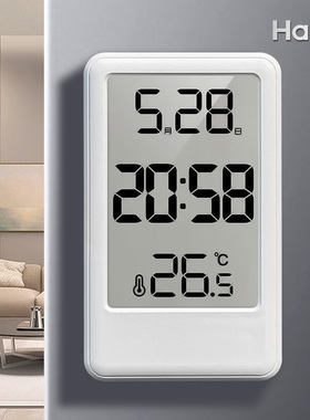 竖屏磁吸冰箱贴时钟温度日期显示闹钟大数字时钟电子表摆台式挂墙