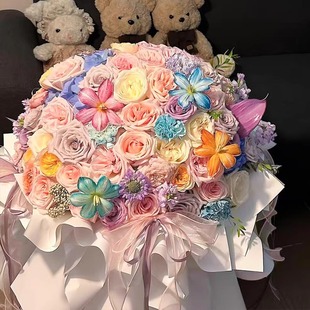 99/199/520朵玫瑰花束多巴胺生日鲜花速递同城上海北京配送女友