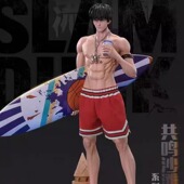 现货 手办 小漫 灌篮高手 樱木花道共鸣版 沙滩流川枫 雕像